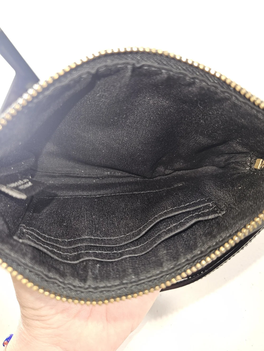 Coach Signature Logo Accordian Zip Wallet Brown Wristlet